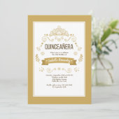 Quinceañera Crown Invitation Kaart (Staand voorkant)