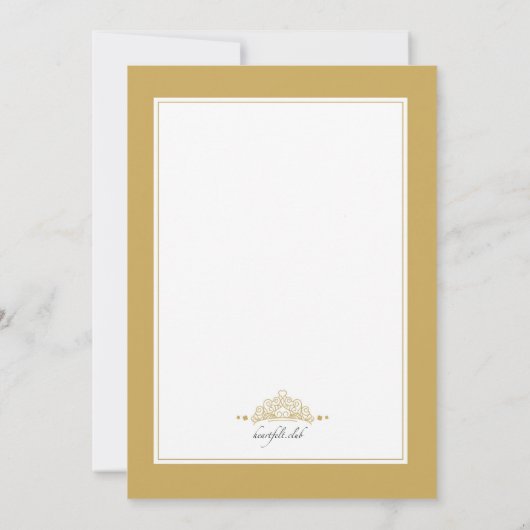 Quinceañera Crown Invitation Kaart (Achterkant)