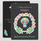 QUINCEANERA DAG VAN DE DODE INVITATIE KAART (Voorkant / Achterkant)