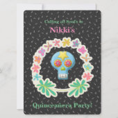 QUINCEANERA DAG VAN DE DODE INVITATIE KAART (Voorkant)
