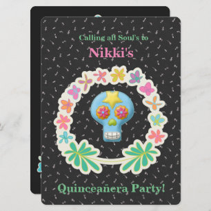 QUINCEANERA DAG VAN DE DODE INVITATIE KAART
