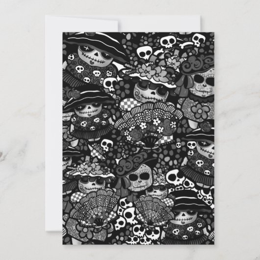 Quinceanera Dag van de Doden GOTH Meisje Suiker Sc Kaart (Achterkant)
