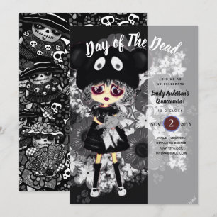 Quinceanera Dag van de Doden GOTH Meisje Suiker Sc Kaart