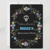 QUINCEANERA DAGR VAN DE DODEN UITNODIGING (Voorkant)