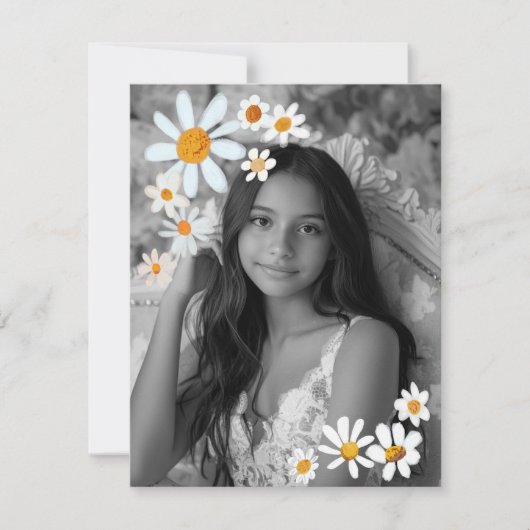 Quinceañera Daisy Bouquet Handgeschilderd Custom P Kaart (Voorkant)