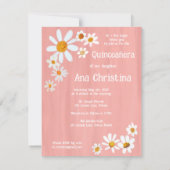 Quinceañera Daisy Bouquet Handgeschilderd Custom P Kaart (Achterkant)