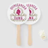 Quinceanera Dama Handwaaier (Voorkant en achterkant)