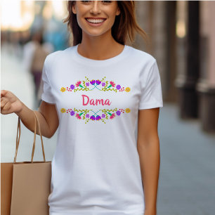 Quinceanera Dama Mexicaans Feest Bloemrijke Verjaa T-shirt