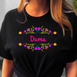 Quinceanera Dama Mexicaanse Fiesta Zwart Verjaarda T-shirt