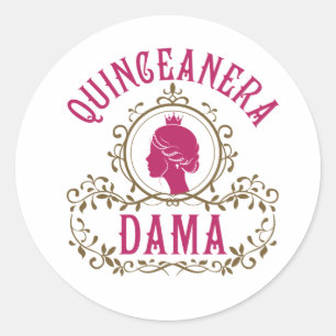 Quinceanera Dama Ronde Sticker