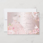 Quinceanera Dank u voor uw blush Glitter Gown Kaart (Voorkant)