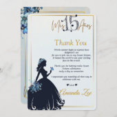 Quinceañera Dankjewel kaart (Voorkant / Achterkant)