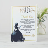 Quinceañera Dankjewel kaart (Staand voorkant)