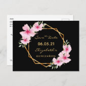 Quinceanera Datum opslaan tropisch goud zwart chic Briefkaart (Voorkant / Achterkant)