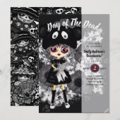 Quinceanera Day of the Dead GOTHIC Girl Sugar Skul Kaart (Voorkant / Achterkant)