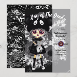 Quinceanera Day of the Dead GOTHIC Girl Sugar Skul Kaart