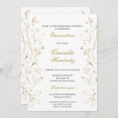 Quinceañera de tema oro kaart (Voorkant / Achterkant)