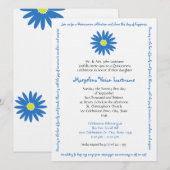 Quinceanera Delightful Daisy Bericht Tekst Blauw Kaart (Voorkant / Achterkant)