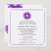 Quinceanera Delightful Daisy Bericht Tekst Paarse Kaart (Voorkant / Achterkant)