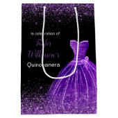 Quinceanera donker Paarse jurk faux glitter Medium Cadeauzakje (Achterkant)