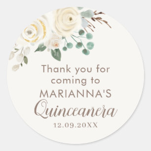 Quinceanera Dreamweaver White Floral Stickers