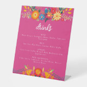 Quinceanera Drink Menu Reclamebord Met Voetstuk (Voorkant)