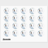 Quinceañera Dusty Blue Floral Dank u Ronde Sticker (Vel)