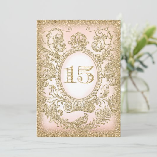 Quinceañera Eén keer op een time Prinses Uitnodigi Kaart (Staand voorkant)