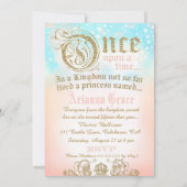 Quinceañera Eén keer op een time Prinses Uitnodigi Kaart (Achterkant)