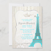 Quinceanera/Eiffel Blue/Princess/Crown Kaart (Achterkant)