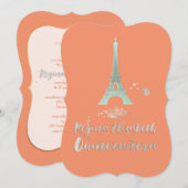 Quinceanera/Eiffel/Mint/DIY bckgrnd/Princess/Crown Kaart (Voorkant / Achterkant)