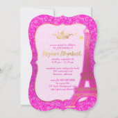Quinceanera/Eiffel/Neon Pink/Princess/kroon Kaart (Achterkant)
