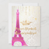 Quinceanera/Eiffel Tower/Parisian Princess/Paars Kaart (Voorkant)