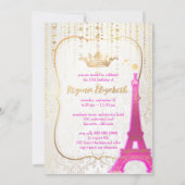 Quinceanera/Eiffel Tower/Parisian Princess/Paars Kaart (Achterkant)