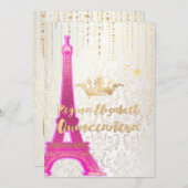 Quinceanera/Eiffel Tower/Parisian Princess/Paars Kaart (Voorkant / Achterkant)