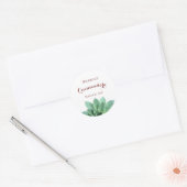 Quinceanera Elegant Botanisch Succulent Ronde Sticker (Envelop)