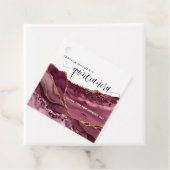 Quinceañera, Elegant Bourgogne Rood en Berry Agaat Bedankjes Labels (In situ)