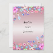 Quinceanera Elegant en Modern verjaardagsfeest roz Kaart (Achterkant)