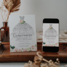 Quinceañera Elegant Floral Dress 15th Birthday