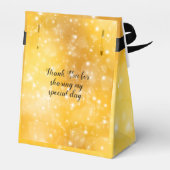 Quinceanera Elegant Goud, Sparkle Bedankdoosjes (Achterkant)