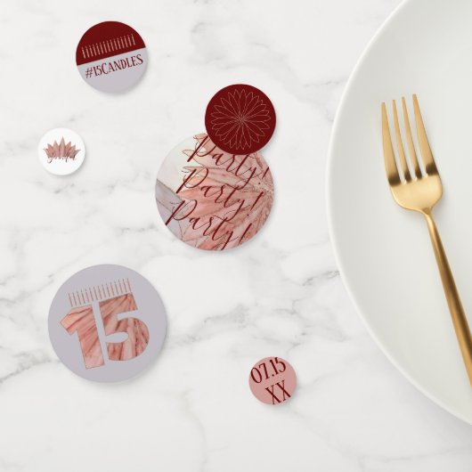 Quinceanera Elegant Roze 15e Verjaardagsfeestje Confetti (Groep)