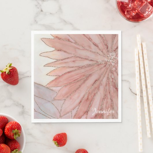 Quinceanera Elegant Roze 15e Verjaardagsfeestje Servet (Insitu)