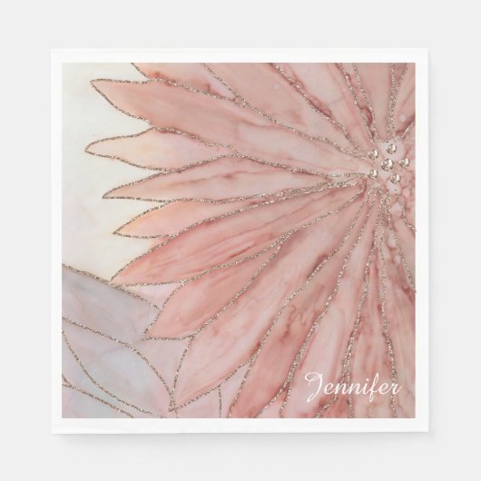 Quinceanera Elegant Roze 15e Verjaardagsfeestje Servet (Voorkant)