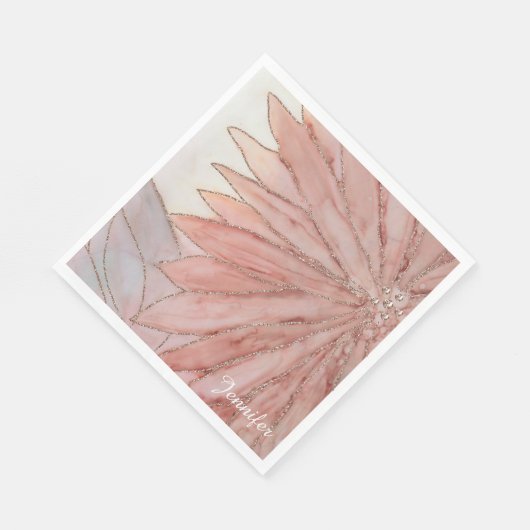 Quinceanera Elegant Roze 15e Verjaardagsfeestje Servet (Hoek)