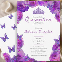Quinceanera Elegante Paarse Bloemenkroon XV 15