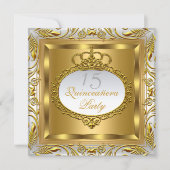 Quinceañera Elite Elegant Gold Silver Birthday Kaart (Voorkant)