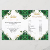Quinceañera Emerald Bloemenvlinders Programma (Achterkant)