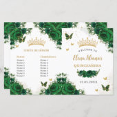 Quinceañera Emerald Bloemenvlinders Programma (Voorkant / Achterkant)