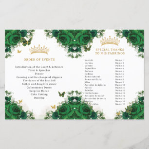 Quinceañera Emerald Bloemenvlinders Programma