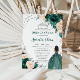 Quinceañera Emerald Blush Floral Brown Princess Kaart